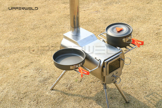 Poêle à bois portable Grill Poêle extérieure en acier inoxydable pour cuisiner au camping