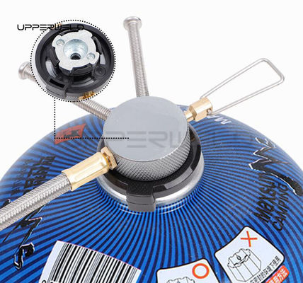 Ventilateur de commande de réservoir de gaz de connexion à cassette à deux pattes pratique pour le poêle de camping de pique-nique