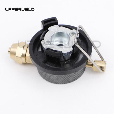 Cassette de cuisinière à gaz en une pièce, noire, connecteur de réservoir de gaz pour régulateur de soupape, adaptateur de cuisinière à soupape