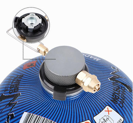 Cassette de cuisinière à gaz en une pièce, noire, connecteur de réservoir de gaz pour régulateur de soupape, adaptateur de cuisinière à soupape