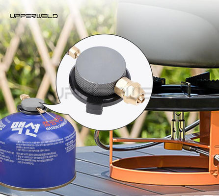Cassette de cuisinière à gaz en une pièce, noire, connecteur de réservoir de gaz pour régulateur de soupape, adaptateur de cuisinière à soupape