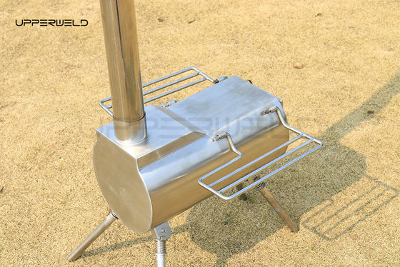 Camping 304 Cuisinière à bois en acier inoxydable avec cheminée Résistance à la pression