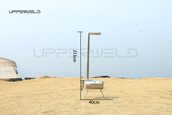 Camping 304 Cuisinière à bois en acier inoxydable avec cheminée Résistance à la pression