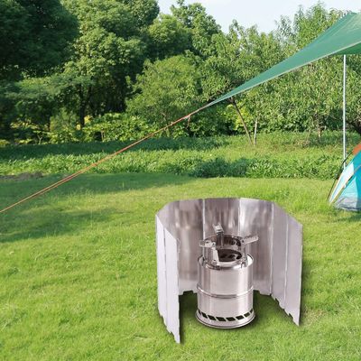 Pare-brise en aluminium Poêle de camping Pare-brise avec sac de transport brûleur de butane léger 290g