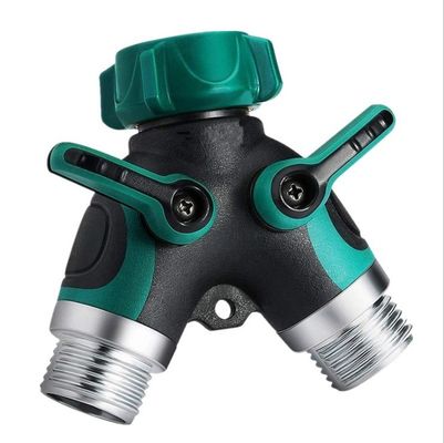 Connecteur de tuyau de jardin en laiton séparateur de robinet avec 2 vannes et 2 laveuses raccords de connexion