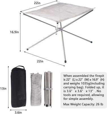 Tabletop Bio Fire Pit Feuille en acier en treillis en acier pour camping arrière-cour et jardin