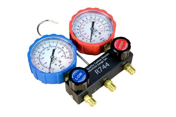 Réfrigérateur de climatiseur de voiture R744 supérieur 80 cm ensemble de jauge de manifold HVAC en cuivre