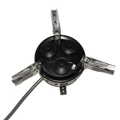 Poêle à gaz pour barbecue en plein air avec trois têtes de pulvérisation Mini brûleur de camping pliable portable