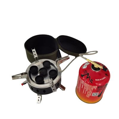 Poêle à gaz pour barbecue en plein air avec trois têtes de pulvérisation Mini brûleur de camping pliable portable