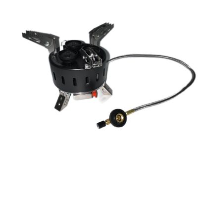 Poêle à gaz pour barbecue en plein air avec trois têtes de pulvérisation Mini brûleur de camping pliable portable