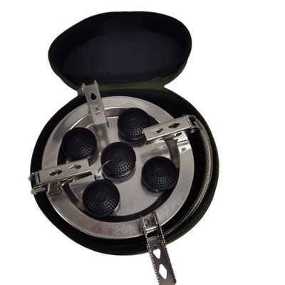 Cuisinière à cinq têtes à pulvérisation mini portable pliable pour camping Cuisinière à gaz brûleur Grille à gaz extérieur