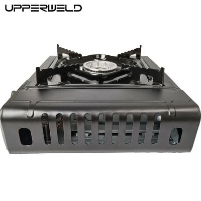Poêle à gaz de camping en acier inoxydable brossé portable pour cuisson à haute pression étanche au vent