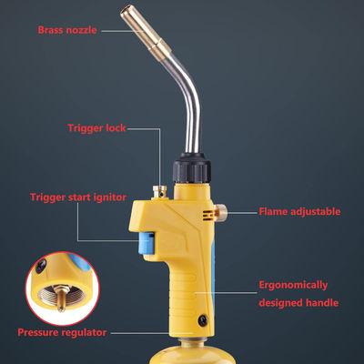 Pièces de cuivre Torche à propane pour soudage et brasage HVAC Trigger démarrage Torche à gaz Mapp