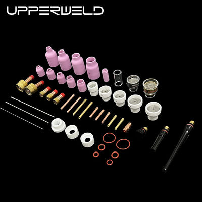 Lentille de soudage OEM 66PCS TIG accessoires Jumbo Buse en céramique Lentille à gaz TIG pièces détachées