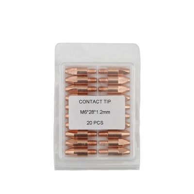 Couleur supérieure agréable pointe de contact Mig Torche de soudage avec M6 * 28mm 1.2mm accessoires de soudage
