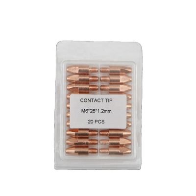 Couleur supérieure agréable pointe de contact Mig Torche de soudage avec M6 * 28mm 1.2mm accessoires de soudage
