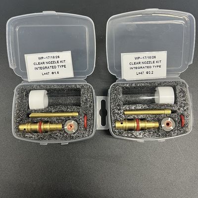 Wp17/18/26 Torche de soudage Tig Kit de buse transparente de type intégré L 47 1.6 pour tasses en verre
