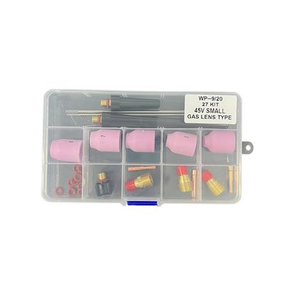 Pink UPPERWELD 27PCS TIG Soudage de la torche accessoires de la série 53N de la buse en céramique TIG pièces détachées comprennent lentilles à gaz