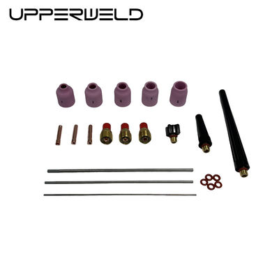 Pink UPPERWELD 27PCS TIG Soudage de la torche accessoires de la série 53N de la buse en céramique TIG pièces détachées comprennent lentilles à gaz