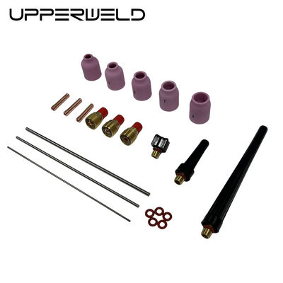 Pink UPPERWELD 27PCS TIG Soudage de la torche accessoires de la série 53N de la buse en céramique TIG pièces détachées comprennent lentilles à gaz