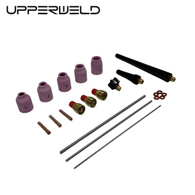 Pink UPPERWELD 27PCS TIG Soudage de la torche accessoires de la série 53N de la buse en céramique TIG pièces détachées comprennent lentilles à gaz