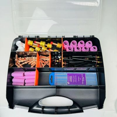 Boîte de rangement pour outils et équipements de soudage TIG/MIG avec organisateur de matériel supérieur de conception