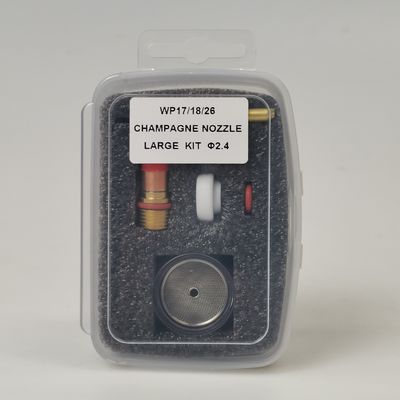 Les consommables pour tasses TIG durables WP17 18 26 TIG Grand kit de buse transparente au champagne avec corps de collet