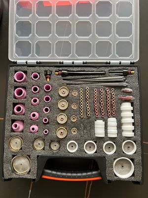 Ensemble de torches de soudage TIG avec lentille à gaz, buse en aluminium, électrode en tungstène et corps de collet