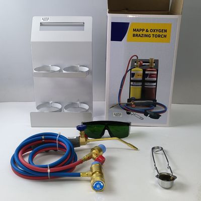 Kit de lampe à oxygène avec lunettes de sécurité Cylindre portable de 1,5 m Twin Hose Mapp Set de lampe